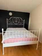 Metalen IKEA Leirvik dames bed 140x200, Ophalen, Wit, 140 cm, Zo goed als nieuw