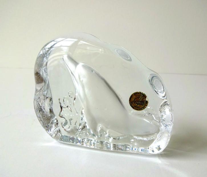 Glazen object beeld dolfijn mat Crystal d' Arques 1868-g, Antiek en Kunst, Antiek | Glas en Kristal, Ophalen of Verzenden