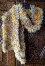 Oranje grijze 'harige' fluffy sjaal, shawl, das, damessjaal, Ophalen of Verzenden, Zo goed als nieuw, Maat 46/48 (XL) of groter