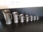 Verzameling 90% engeltjes tin in perfekte staat 7 maatbekers, Antiek en Kunst, Antiek | Tin, Ophalen