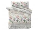 Dekbedovertrek 140x200/220 Lovely Flower beige, Eenpersoons, Verzenden, Beige, Dekbedovertrek