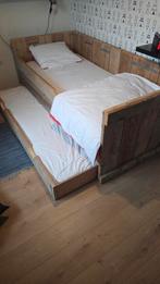 Steigerhouten bed. Incl lattenbodem. Zonder matrassen., Ophalen, Eenpersoons