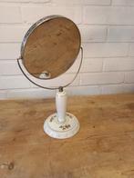 Vintage toilettafel spiegel met bloemmotief, Ophalen of Verzenden, Rond, Minder dan 50 cm, Minder dan 100 cm