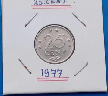 25 cent 1977 - Nederlandse Antillen UNC   beschikbaar voor biedingen