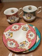 2 Queens kop en schotel met vogel, Ophalen, Porselein, Overige stijlen, Kop(pen) en/of Schotel(s)