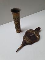 Antieke objecten kanonskogel 1906 mooi bewerkt, Antiek en Kunst, Antiek | Koper en Brons, Ophalen of Verzenden
