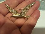 Vintage Vogel Broche met Strass, Overige materialen, 4 tot 7 cm, Ophalen of Verzenden, Zo goed als nieuw