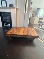 Vintage Palletkar Salontafel - Stoer & Uniek!, Gebruikt, 50 tot 100 cm, 100 tot 150 cm, Ophalen of Verzenden