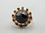 Gouden antieke ring met edelsteen granaat. 2025/828, Ophalen of Verzenden, Goud, Ring, Met edelsteen