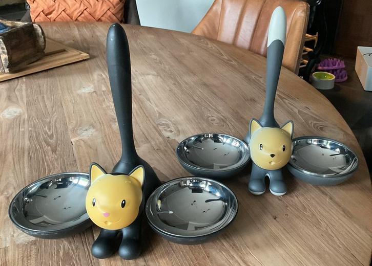 Voerbakjes kat, Alessi, Dieren en Toebehoren, Kattenvoerbakken en Drinkbakken, Gebruikt, Ophalen of Verzenden