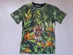 Groen t-shirt met tijger van WE Fashion, maat 146/152, Gebruikt, Ophalen of Verzenden, Shirt of Longsleeve, Jongen