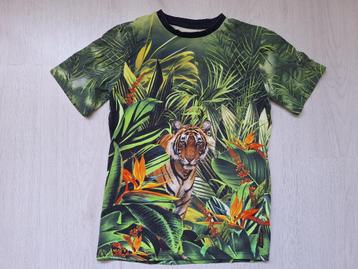 Groen t-shirt met tijger van WE Fashion, maat 146/152 beschikbaar voor biedingen