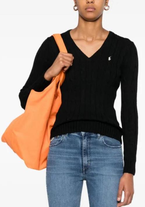 RALPH LAUREN KABELTRUI KATOEN, ZWART, S (NEW €220) 💖💖💖, Kleding | Dames, Truien en Vesten, Zo goed als nieuw, Maat 36 (S), Zwart
