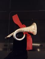 Antieke glazen kerstbal trompet zilver, Diversen, Kerst, Ophalen