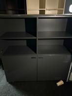 Grote grijze kast met deuren en planken, Huis en Inrichting, Kasten | Kledingkasten, Gebruikt, 100 tot 150 cm, Ophalen of Verzenden