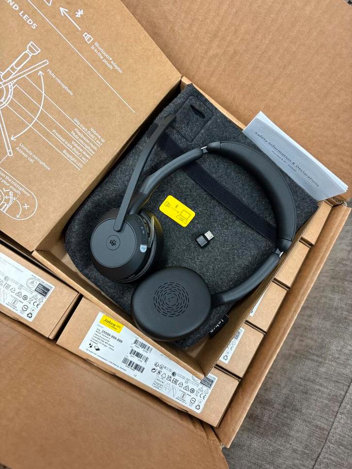 Nieuwe Jabra Headset met Noise Cancelling (nieuw evolve55), Audio, Tv en Foto, Koptelefoons, Nieuw, Over oor (circumaural), Overige merken