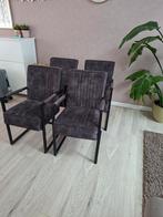 4 prachtige antraciet industriële eetkamerstoelen., Ophalen, Zo goed als nieuw, Grijs, Vier