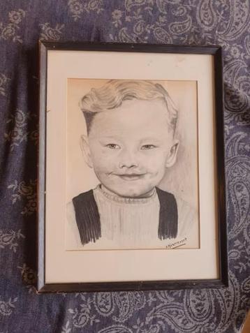 Orig potlood tekening A. Beernaert jongen. België beschikbaar voor biedingen