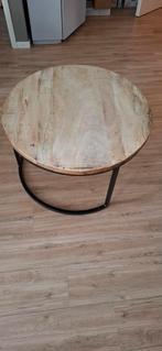 Mooie Salontafel - Hout & Metaal, Ophalen, Gebruikt, 50 tot 100 cm, Rond