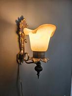 Vintage Mid Century Messing Wandlampje, Ophalen of Verzenden