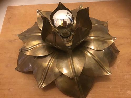 Vintage messing plafondlamp, bloemlamp, Daro, Kögl, Barbi, Huis en Inrichting, Lampen | Plafondlampen, Zo goed als nieuw, Metaal