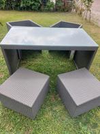 Balkonset tuinset Tuintafel tuinstoel kruk poef voetenbank, Ophalen, Bijzettafel