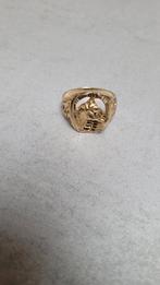 14k gouden paardenhoofd / hoefijzer ring /, Ophalen of Verzenden, Zo goed als nieuw, Dame of Heer, Goud