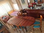 Kersenhouten eettafel met 6 stoelen uitschuifbaar, Ophalen, Gebruikt