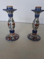 2 x kandelaar Delft  handpainted 2, Antiek en Kunst, Antiek | Kandelaars, Ophalen of Verzenden