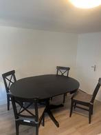 Uitschuifbare eettafel (INGATORP) + 4 stoelen (INGOLF) IKEA, Huis en Inrichting, Tafels | Eettafels, Ophalen, Gebruikt, Rond, Vier personen