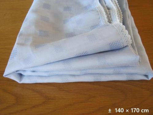 tafelkeed, licht blauw kleed, polyester kleedje met kantje, Tuin en Terras, Overige Tuin en Terras, Gebruikt, Ophalen of Verzenden