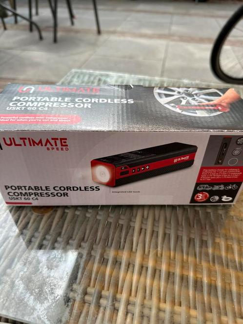 Ultimate draagbare fiets/autoband accu-compressor, Fietsen en Brommers, Fietsaccessoires | Fietspompen, Nieuw, Drukmeter, Elektrisch