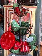 Emaille emmers blikken lepelrek zand zeep soda rood groen, Antiek en Kunst, Antiek | Emaille, Ophalen of Verzenden