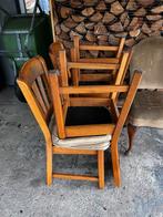 4 eikenhouten stoelen, Ophalen, Gebruikt, Bruin, Vier