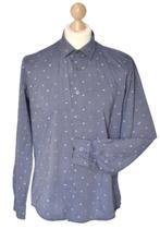 No Excess overhemd, shirt, blauw/grijs, Mt. M, Verzenden, Zo goed als nieuw, No Excess, Halswijdte 39/40 (M)
