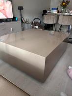 Taupe salontafel, Huis en Inrichting, Tafels | Salontafels, Ophalen, 100 tot 150 cm, Vierkant, Zo goed als nieuw