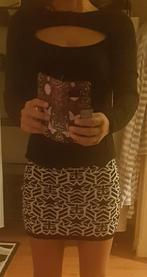 Trui kleding rok zwart wit mini rokje s dames setje set, Divided, Verzenden, Zwart, Zo goed als nieuw