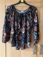 Nieuw =zwart-bruin-blauw bewerkte blouse=Azuri/L, Ophalen of Verzenden, Nieuw, Maat 42/44 (L), Zwart