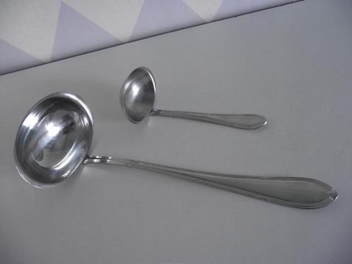vintage soep + sauslepel 17- 28 cm SBS Solingen 1950-60 p st, Antiek en Kunst, Antiek | Bestek, Ophalen of Verzenden