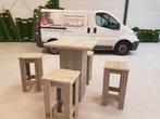 Sta tafel met vier barkruken steigerhout, Zakelijke goederen, Ophalen of Verzenden