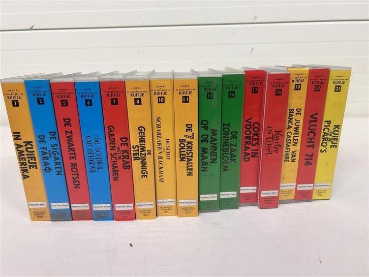 A6962. Partij 15 Kuifje videobanden, VHS, Cd's en Dvd's, VHS | Kinderen en Jeugd, Gebruikt, Alle leeftijden, Ophalen of Verzenden
