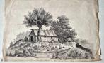 Anoniem - originele landschaps-tekening omstreeks 1800, Verzenden