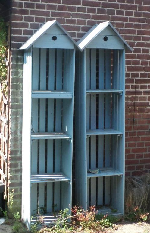 2 x Hoge tuinkast / tuinrek met vogelhuisje. Opknappers, Tuin en Terras, Bergingen en Tuinkasten, Gebruikt, Overige typen, Hout