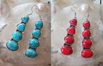 Bohemian Ibiza Oorbellen in Turquoise of Rood., Overige materialen, Hangers, Nieuw, Verzenden