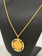 14 karaat cuban ketting met 22 karaat 10 gulden munt nieuw, Met hanger, Nieuw, Ophalen of Verzenden, Nvt