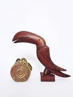 Grote vintage 60s 70s Toekan vogel beeld hout retro design, Antiek en Kunst, Ophalen