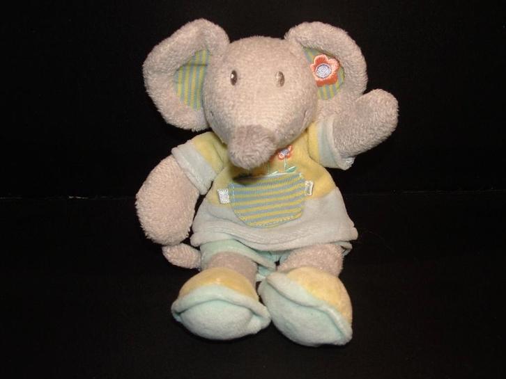 NICOTOY MUIS SPITSY KLEIN VELOURS GRIJS MET LICHTGROE, Kinderen en Baby's, Speelgoed | Knuffels en Pluche, Nieuw, Overige typen