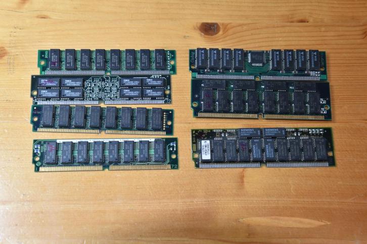 7x SIMM, 4mbyte, 72 pins, fast page (getest), Computers en Software, Vintage Computers, Ophalen of Verzenden