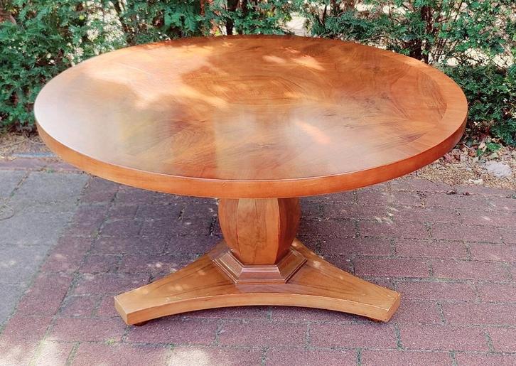 Nette salontafel notenfineer bovenblad niet gevlekt D100xH52, Huis en Inrichting, Tafels | Sidetables, Gebruikt, 75 cm of meer