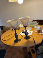 Slaapkamer of dressoirlampen, Huis en Inrichting, Ophalen, Gebruikt, Glas, Semi antiek